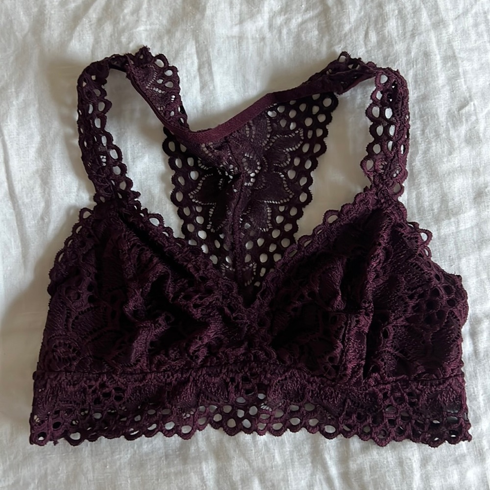 Aerie Lacey bralette - wine size Small